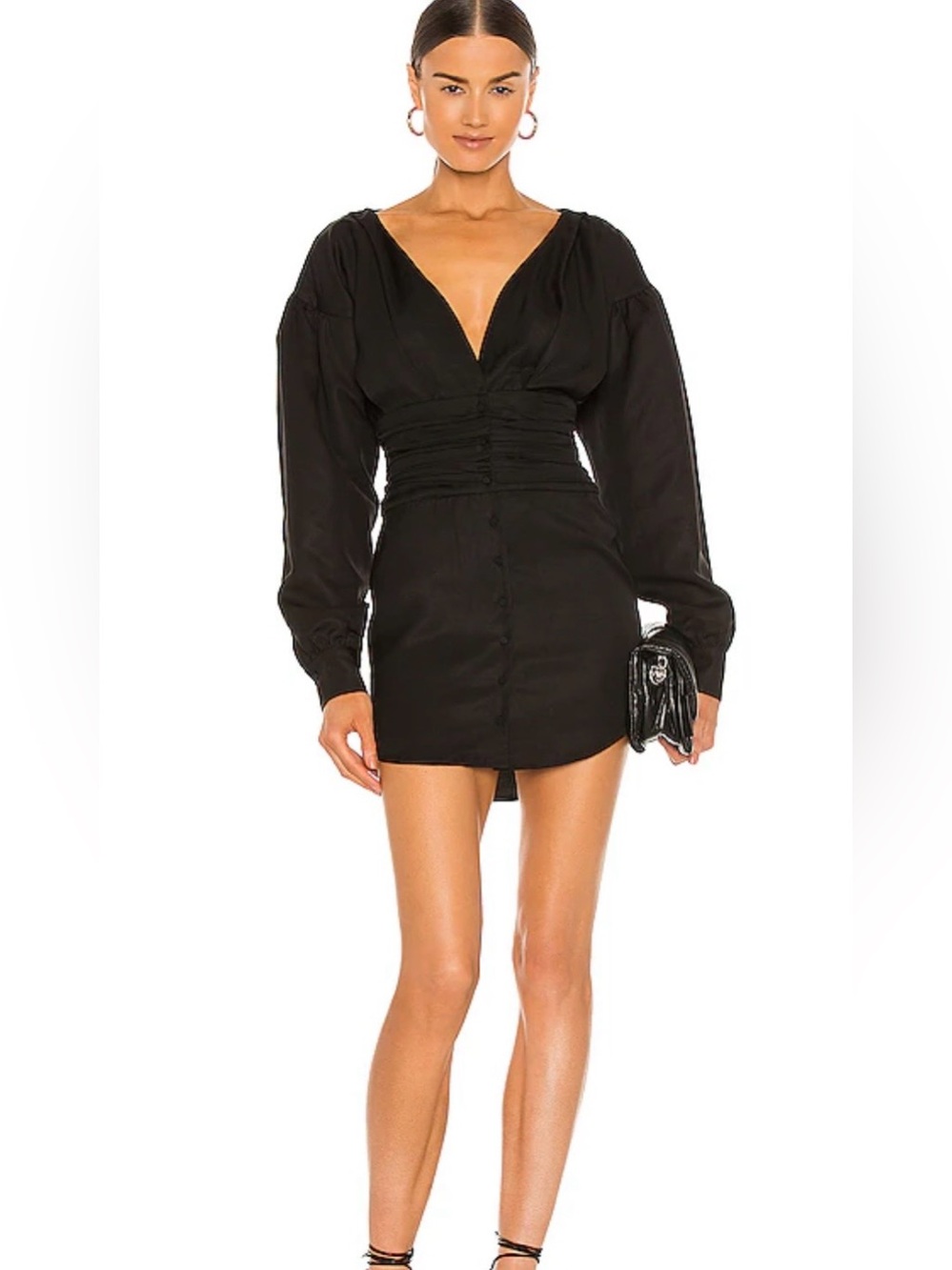 NBD Revolve Laraya Mini Dress Black Long Sleeve Size Small NWT